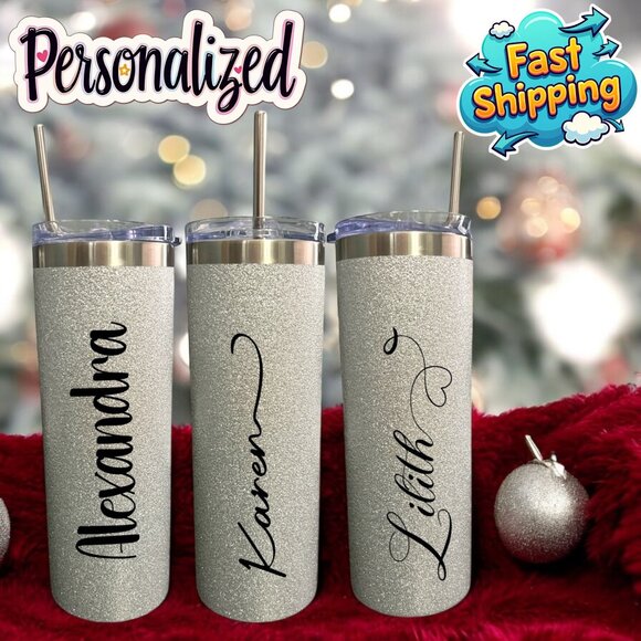 Personalized 20oz Glitter Sparkle Tumbler - Picture 3 of 12